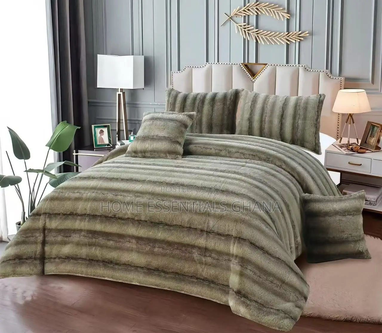 6-Piece Fluffy Duvet Set With Throw Pillows 220×240cm