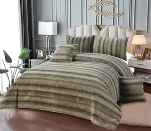 6-Piece Fluffy Duvet Set With Throw Pillows 220×240cm