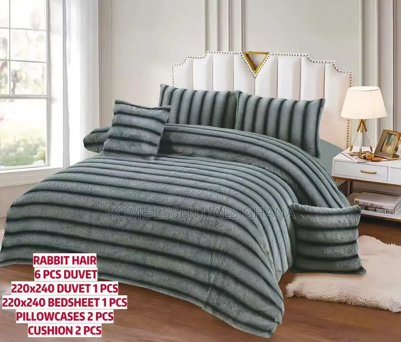 6-Piece Fluffy Duvet Set With Throw Pillows 220×240cm