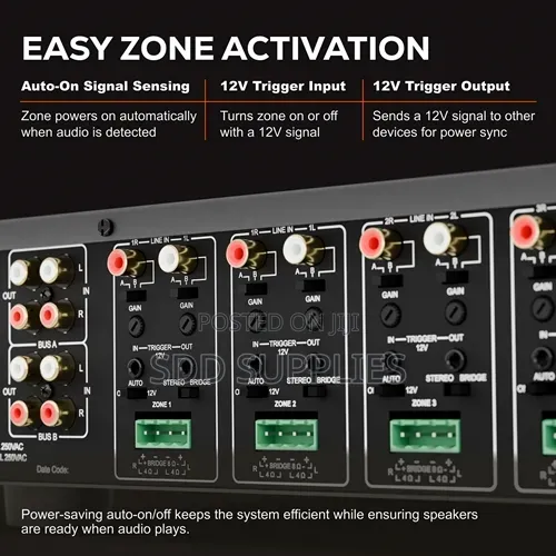 Class D 80W X 12 Channels Multi Zone Power Amplifier Dayton MA1280
