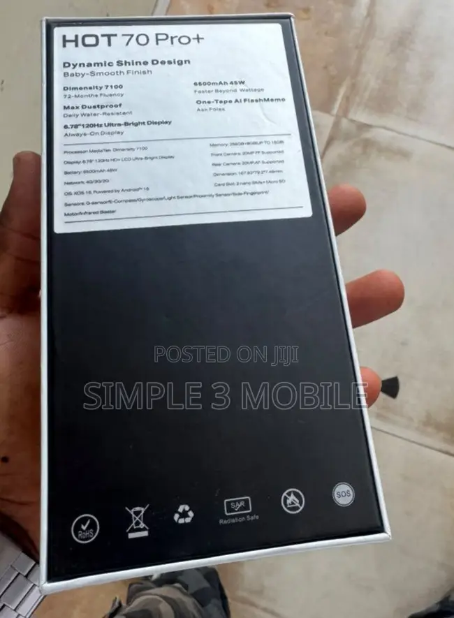 New Infinix Hot 70 Pro 5G+ 256 GB Purple