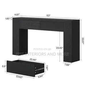 Console Table With Drawers(Black)