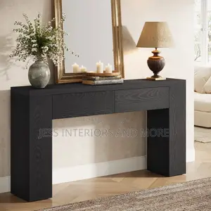 Console Table With Drawers(Black)