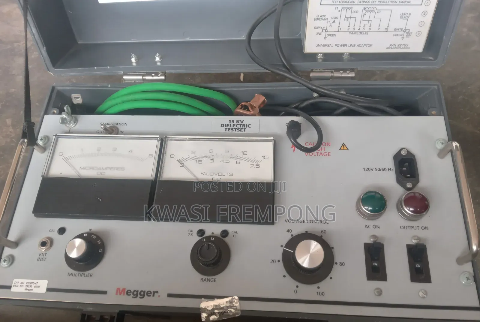 Megger 15kV DC Insulation Tester (Heavy-Duty/Analog)