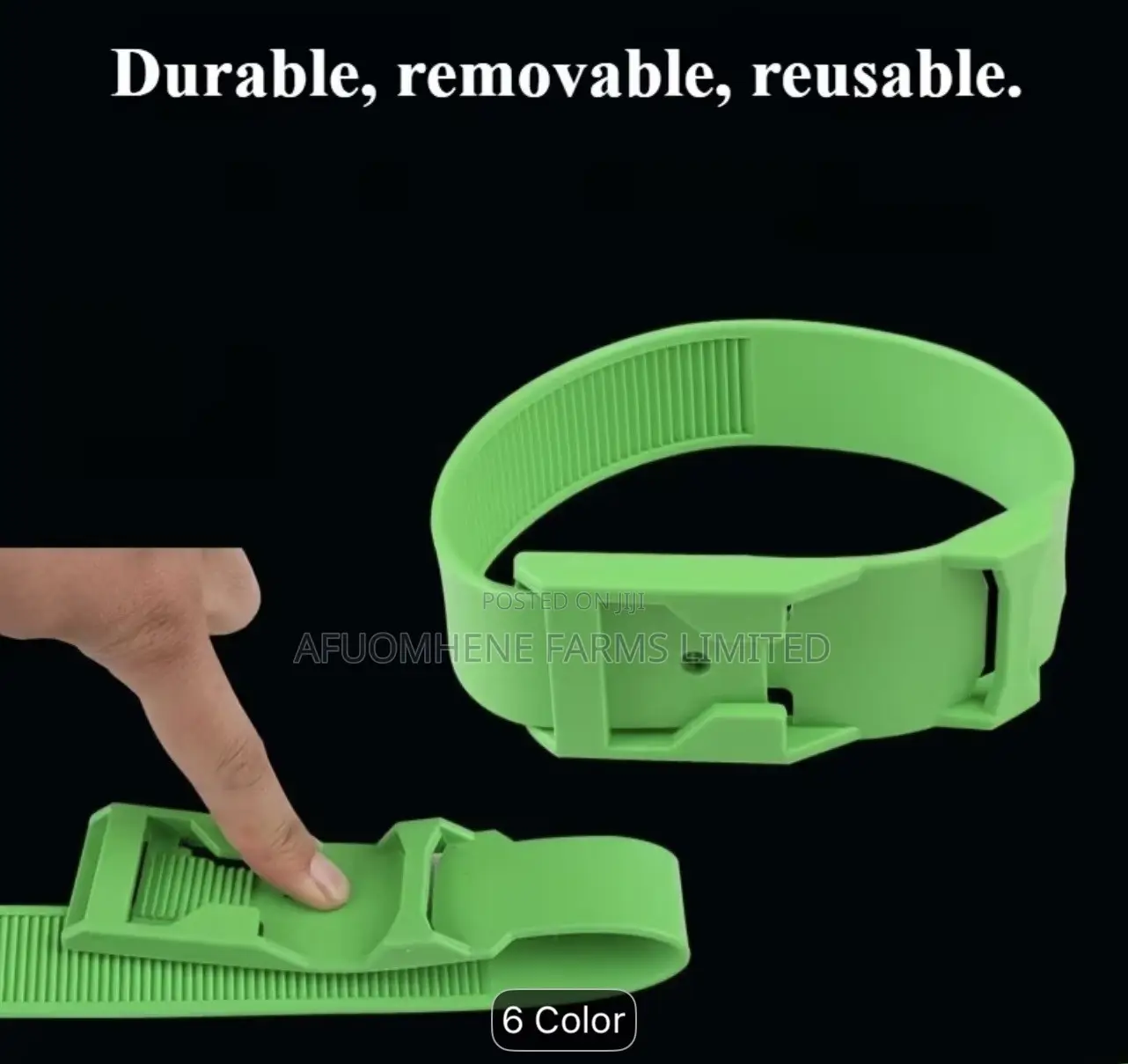 Livestock Neck Tag, Leg Strap and Hoof Rings