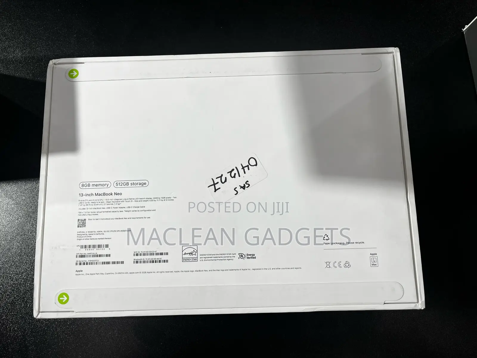 New Laptop Apple MacBook Neo 2026 8GB SSD 512GB