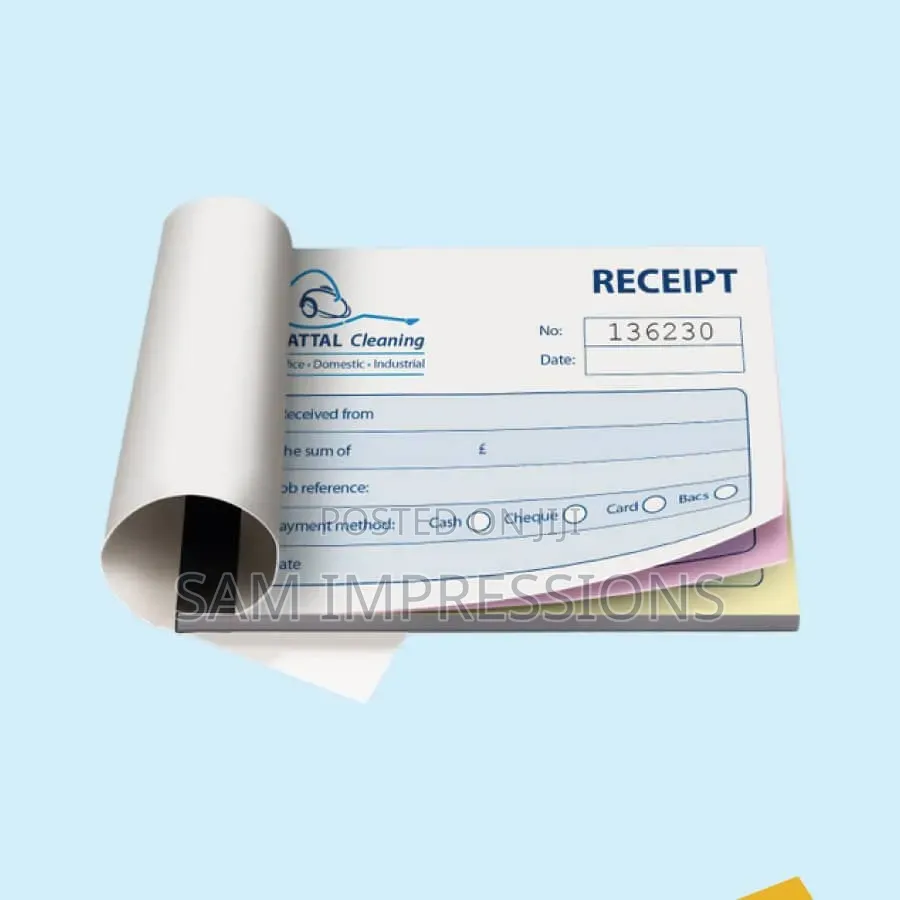Printing of Receipt Books