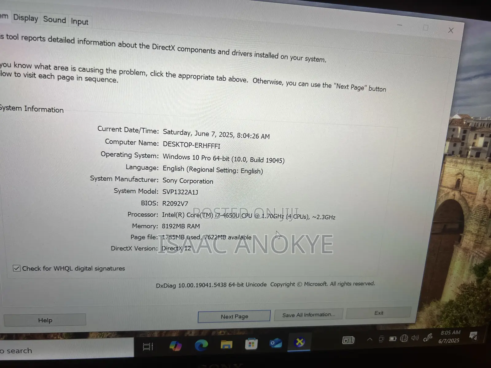 New Laptop Sony VAIO SVP1321WSNB 8GB Intel Core i7 SSD 500GB