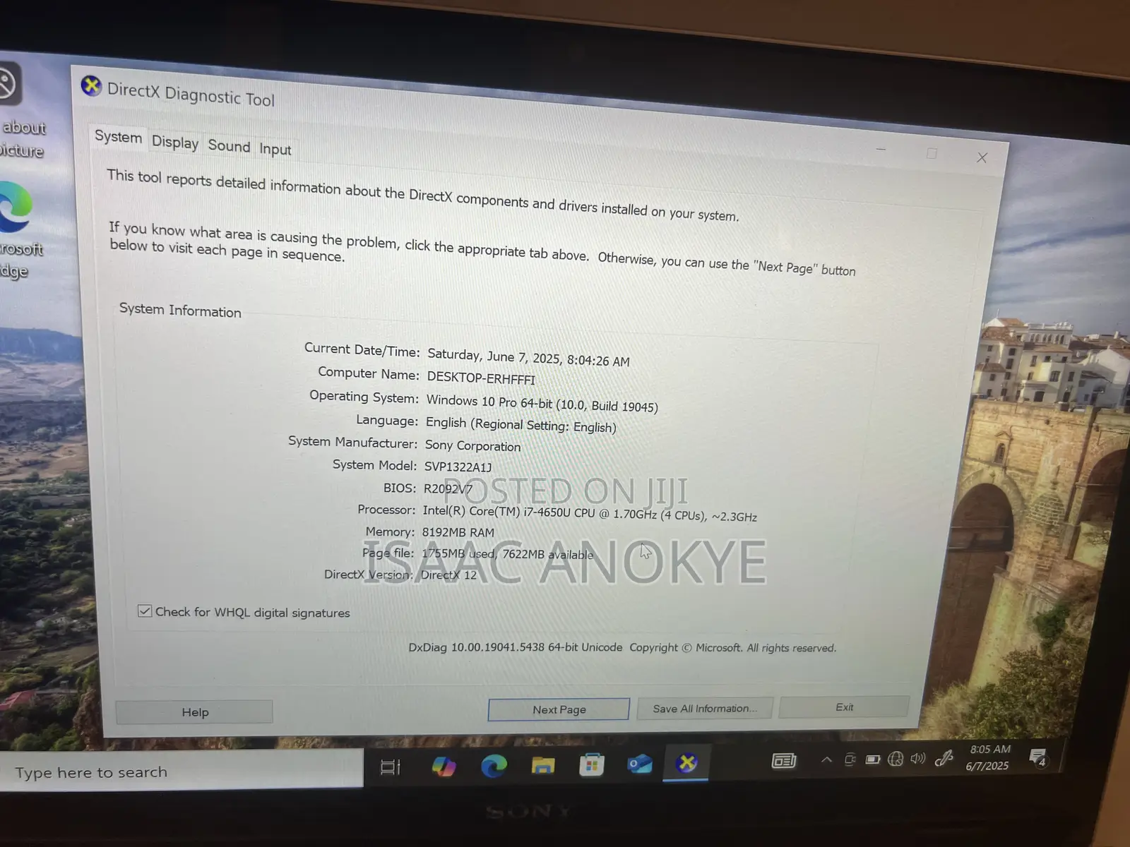New Laptop Sony VAIO SVP1321WSNB 8GB Intel Core i7 SSD 500GB