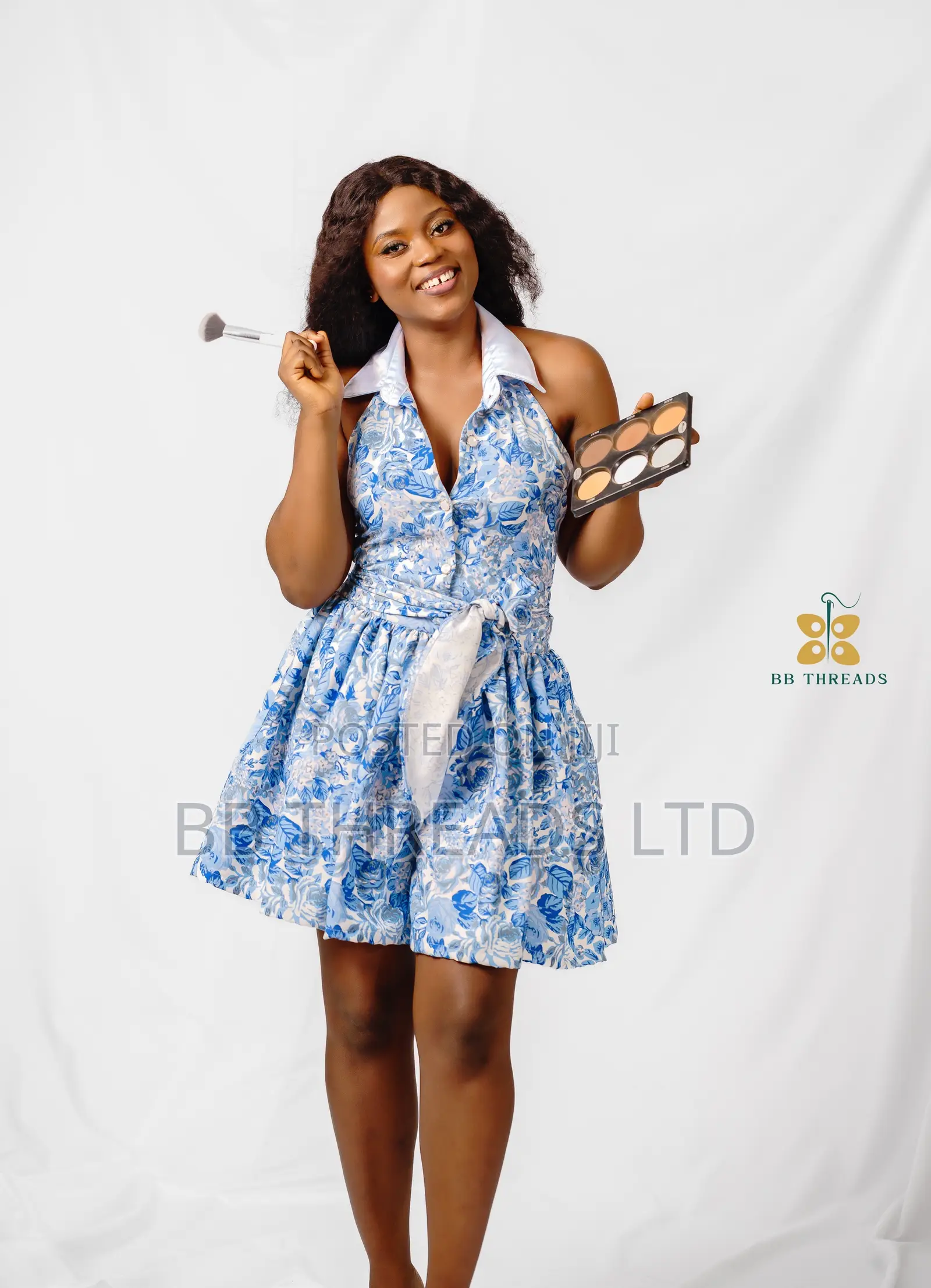Blackless Dress-Floral Cotton (Top&skirt/Full Dress)