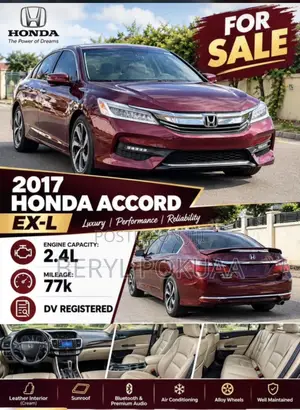 Honda Accord 2017 Burgundy
