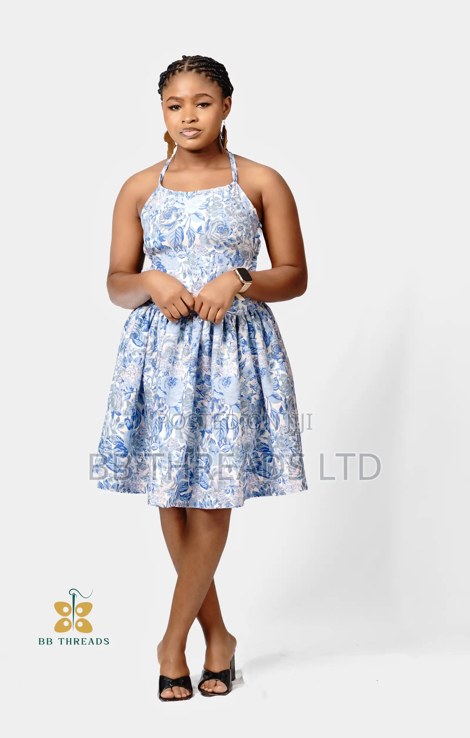 Blackless Dress-Floral Cotton (Top&skirt/Full Dress)