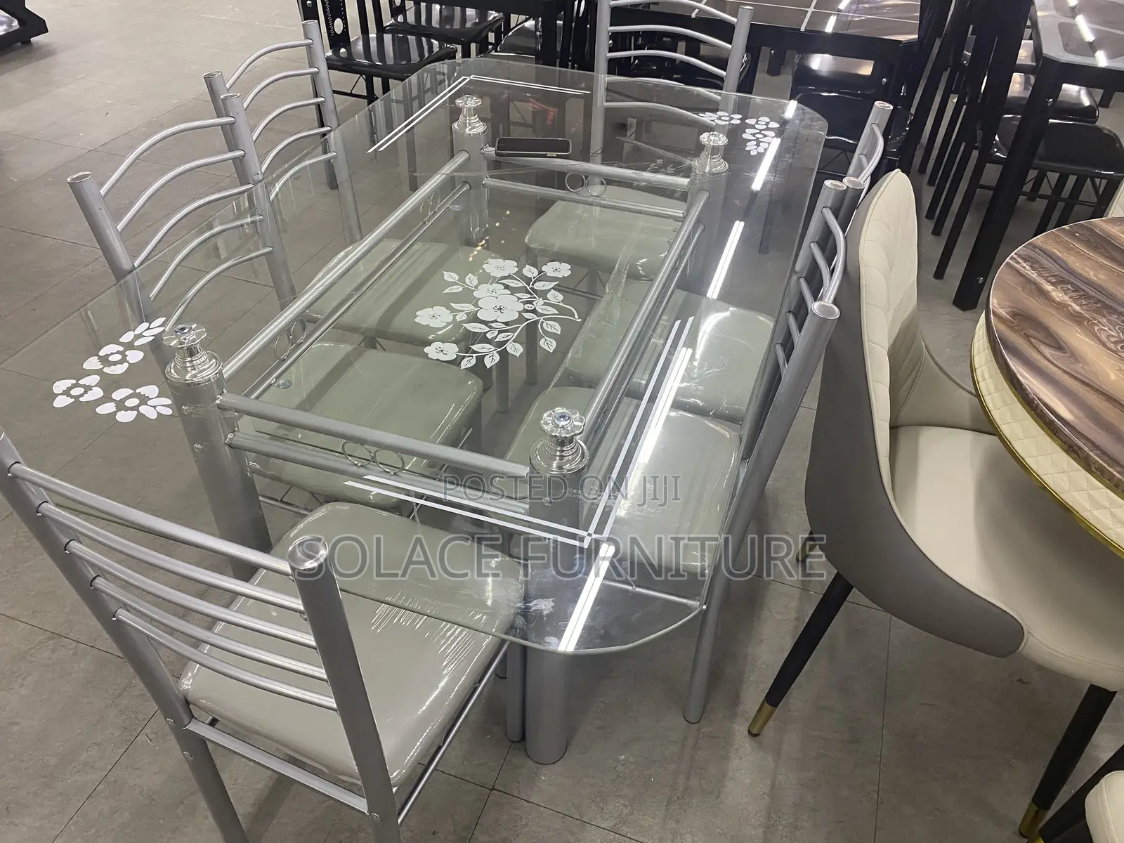 Dining Table Sets 4 Seater ( Plain Glass)