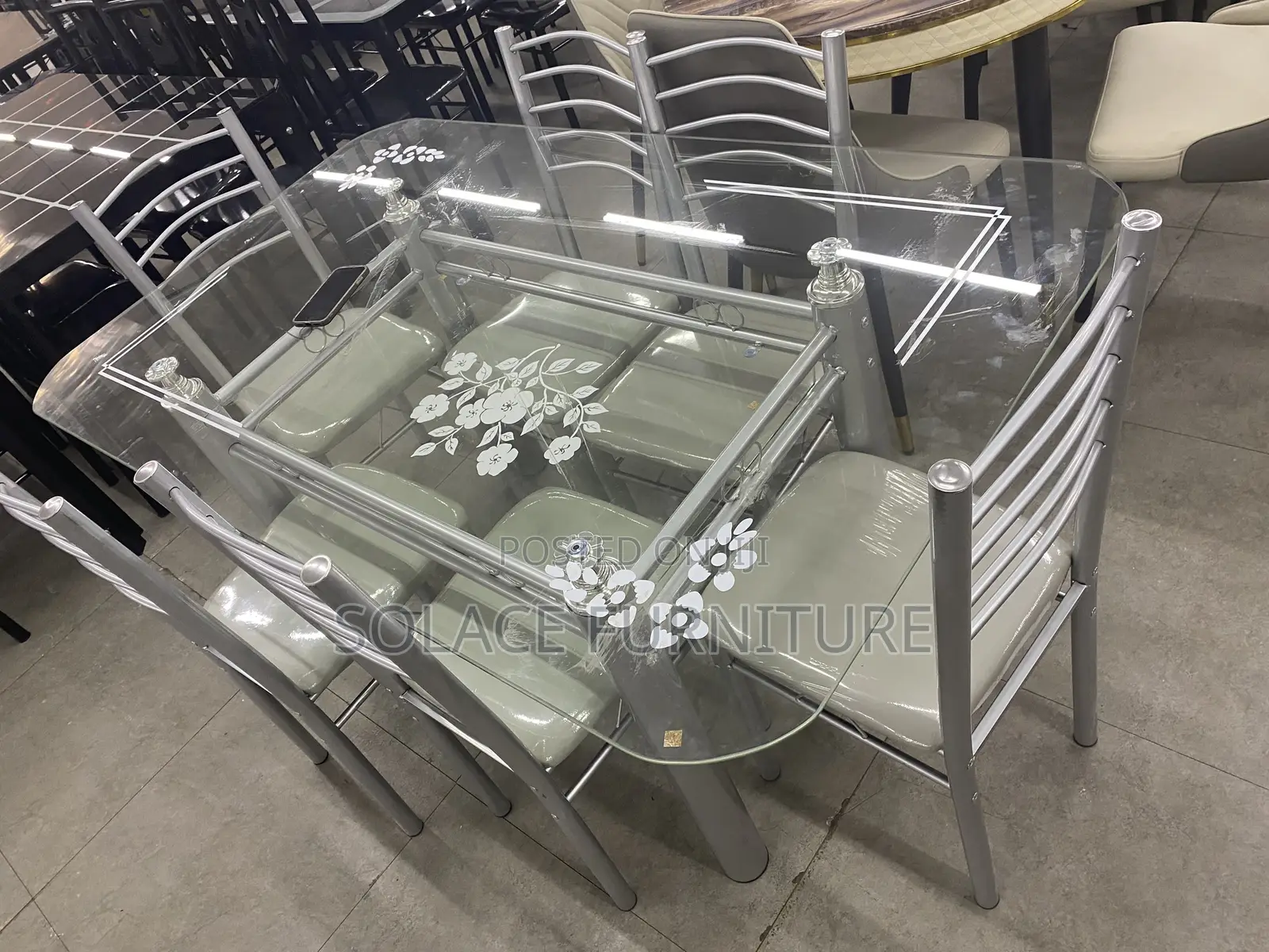 Dining Table Sets 4 Seater ( Plain Glass)