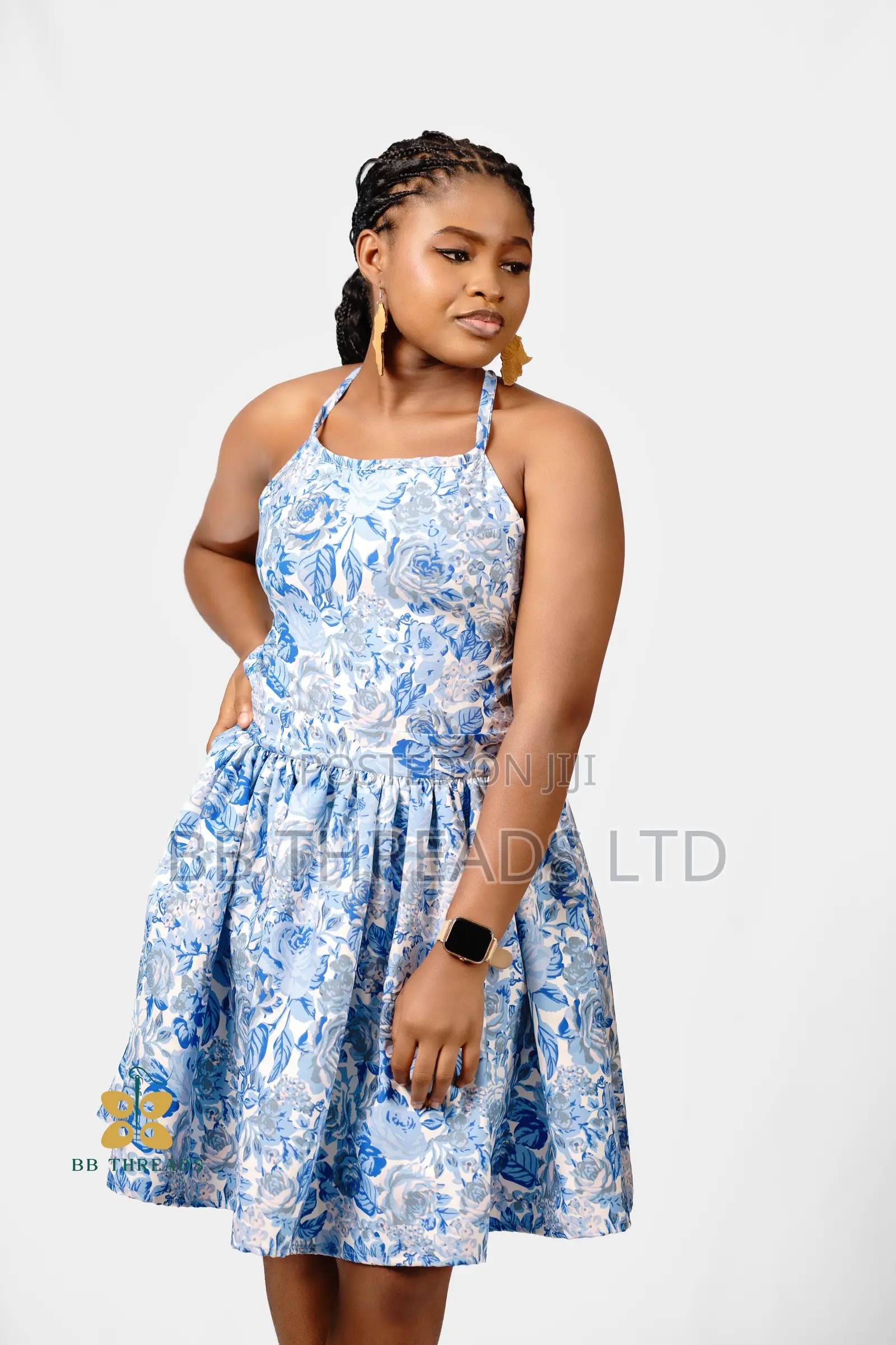 Blackless Dress-Floral Cotton (Top&skirt/Full Dress)
