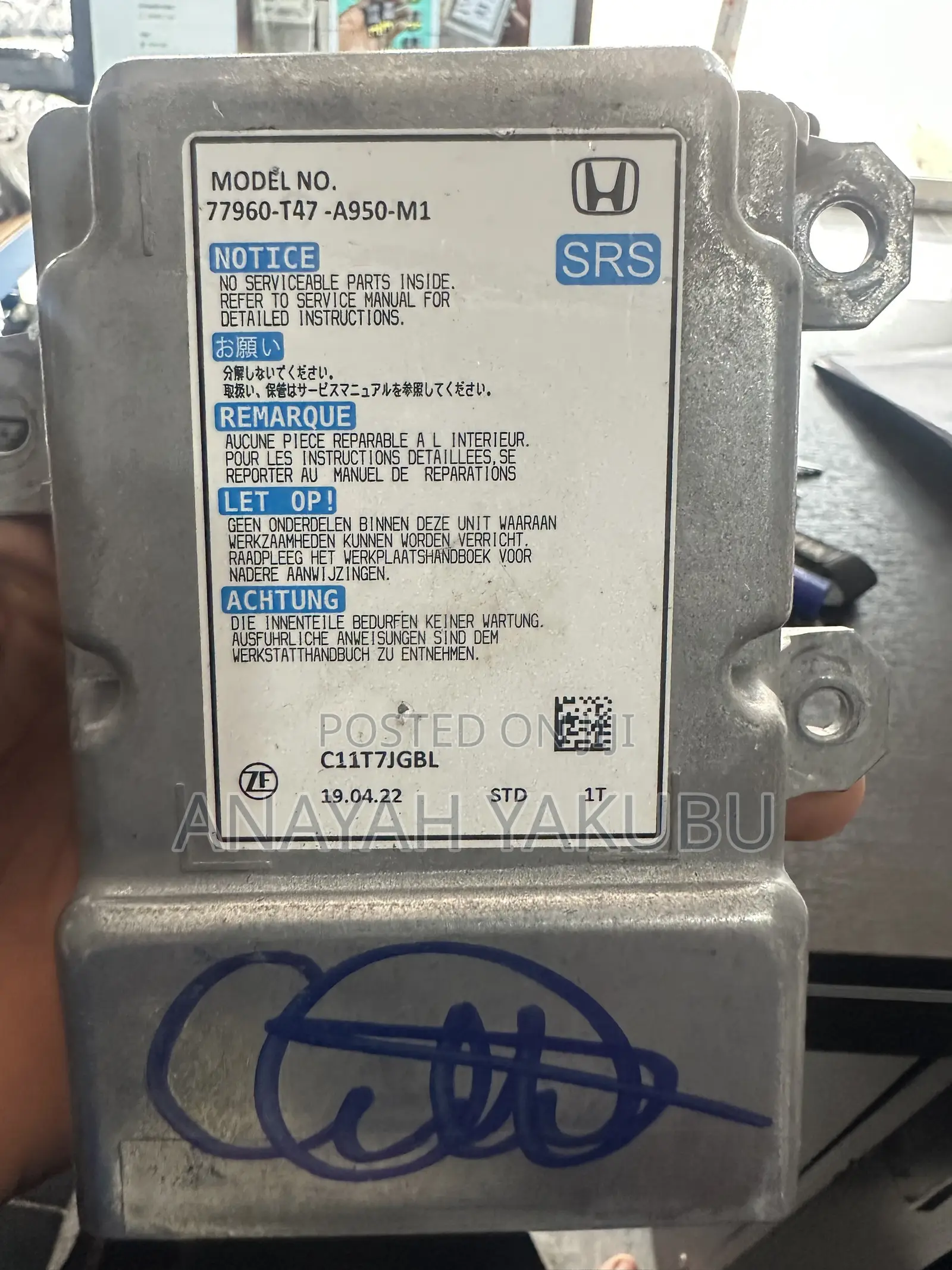 2022-25 Honda Civic SRS/Airbag Unit
