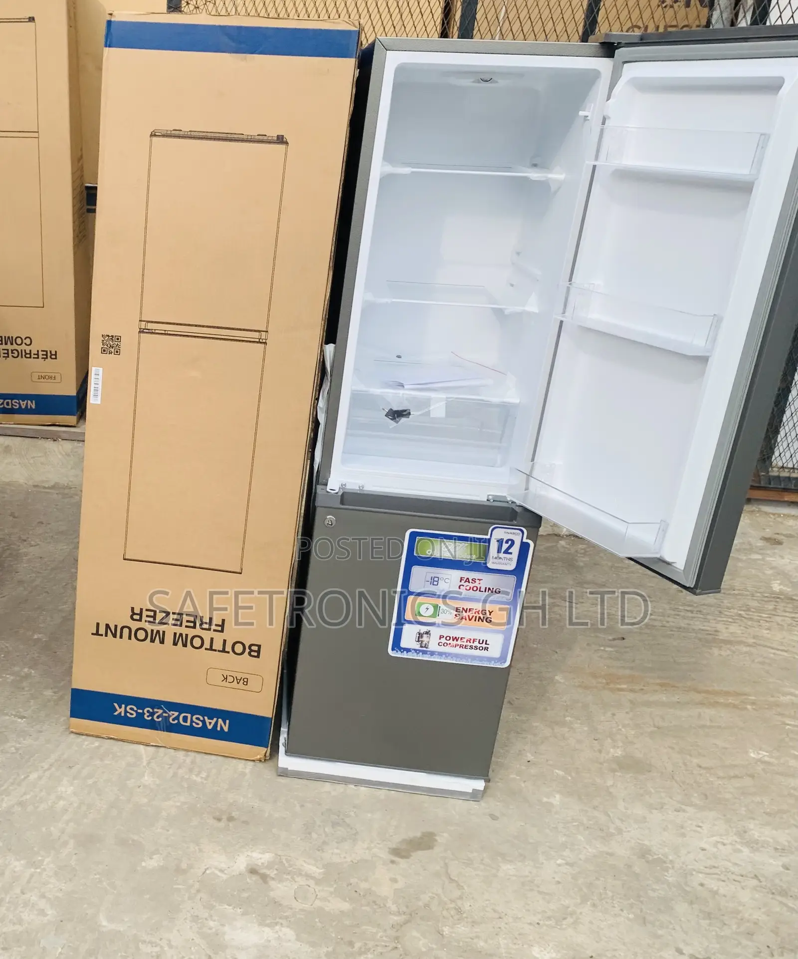 Fast Nasco (Grey) 170L Freezer-Right Nasd2-23-Sk Fridge Bottom Mount