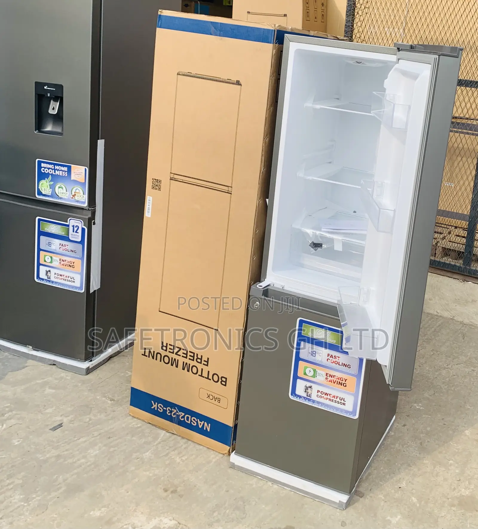 Secure (Grey) Nasco Bottom Mount FrostElite 170L Nasd2-23-Sk Fridge
