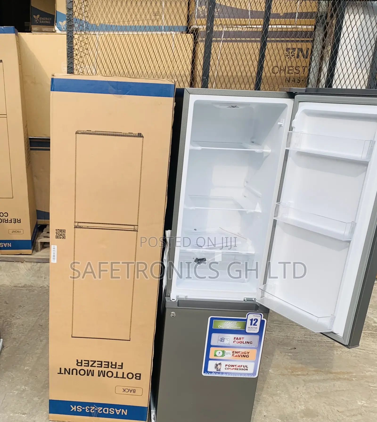 Secure (Grey) Nasco Bottom Mount FrostElite 170L Nasd2-23-Sk Fridge