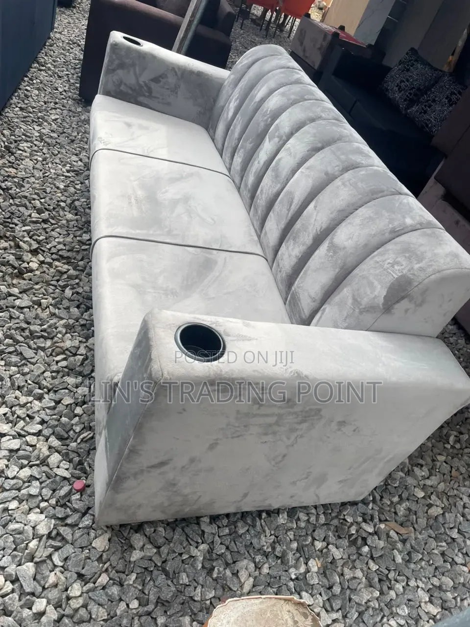 Modern 3-in-1 Sofa Chair With Cup Holders – Stylish Grey Sofa