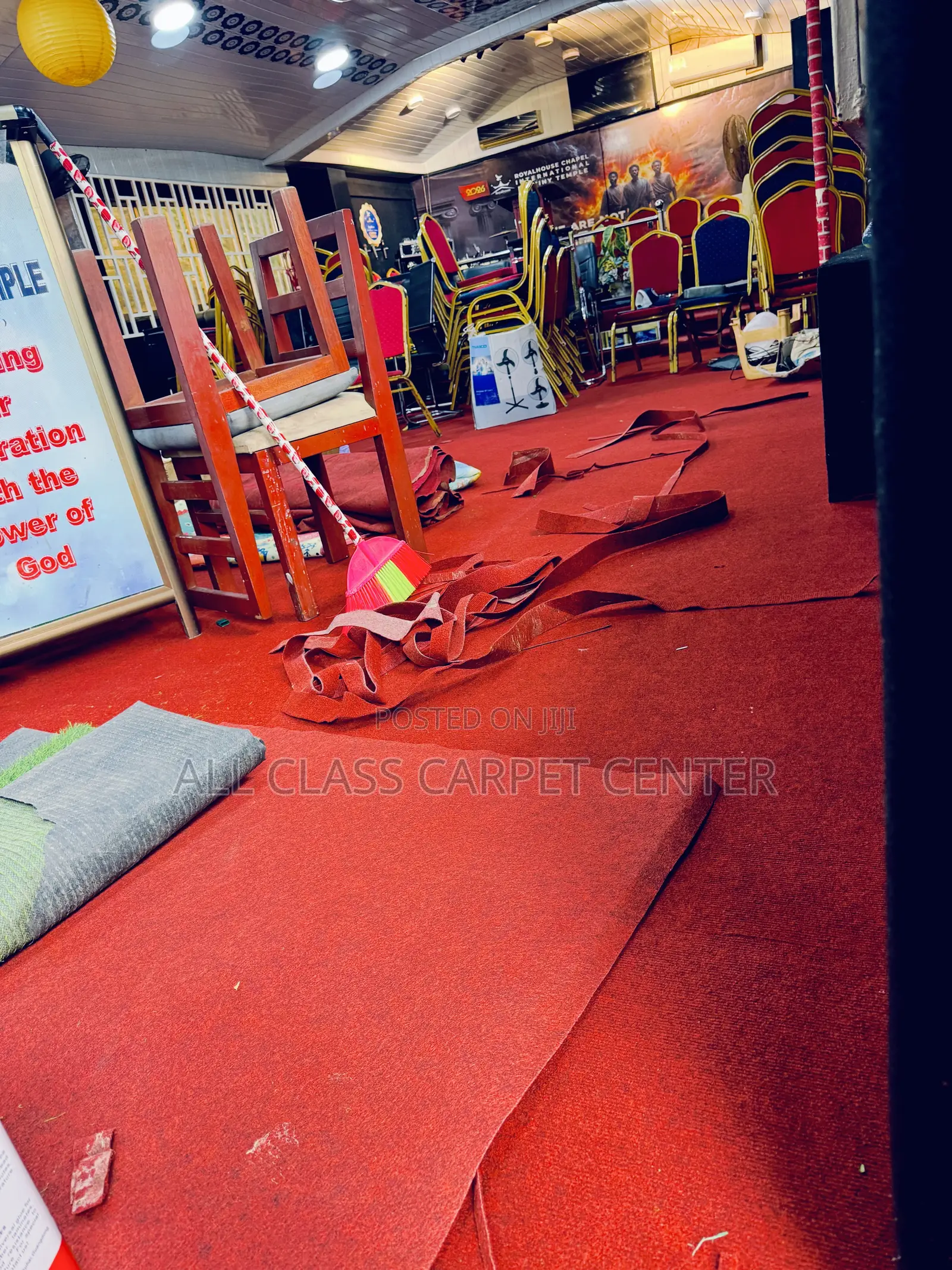 Red Wine Domestic Woolen Floor Carpet for Church Auditorium