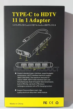 Type C to HDTV 11 in 1 Adapter