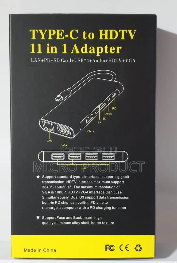 Type C to HDTV 11 in 1 Adapter