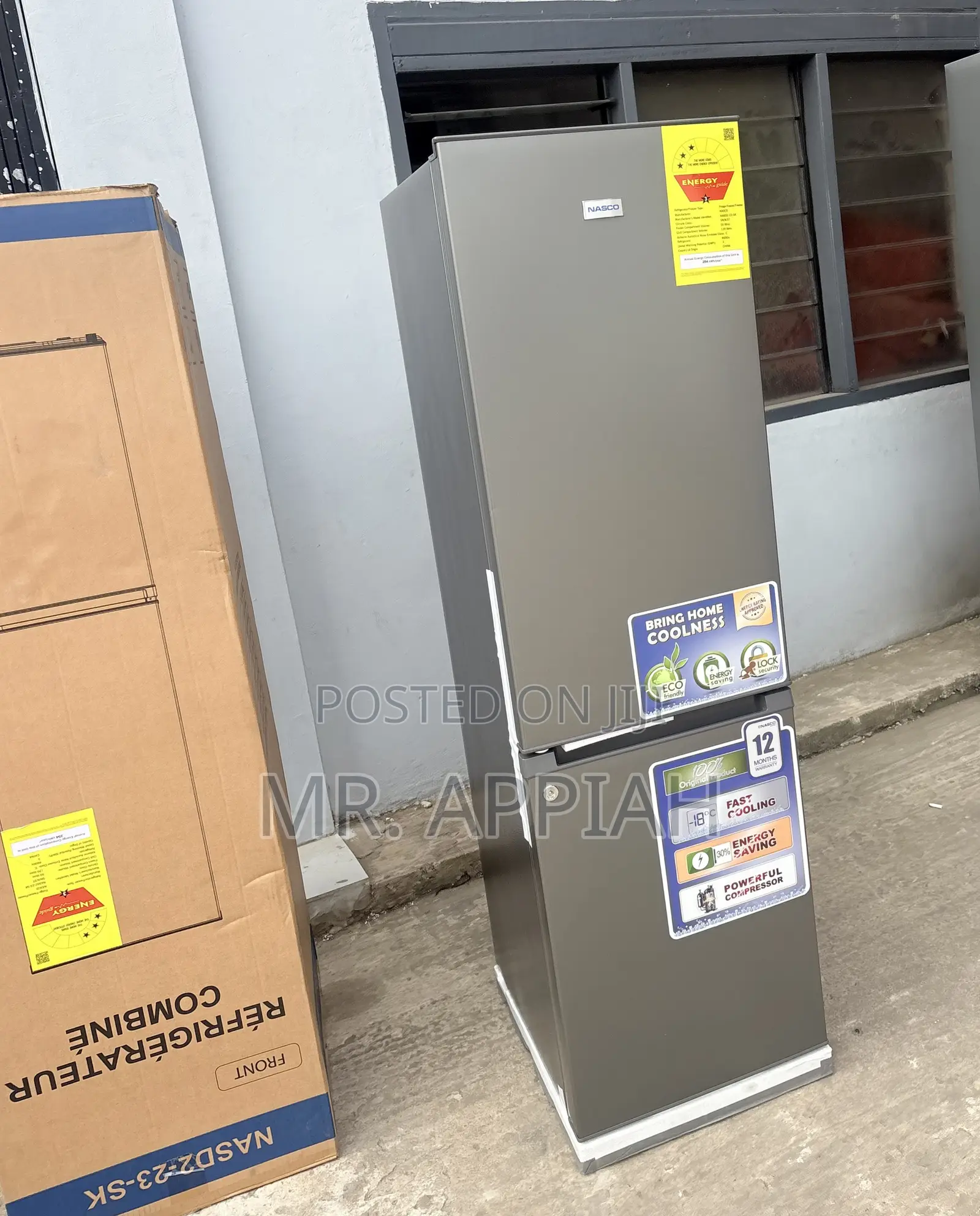3 Stars Nasco 170L Double Door Refrigerator(Grey)
