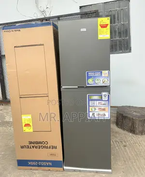 New Nasco Double Door Fridge(3 Stars)Grey