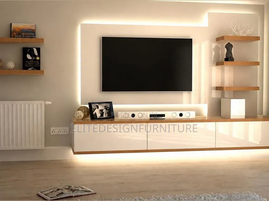 Modern Floating TV Unit With Storage - Custom Made in Accra