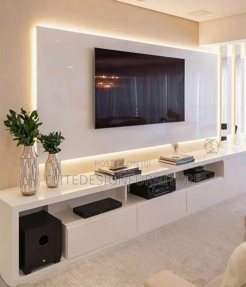 Modern Floating TV Unit With Storage - Custom Made in Accra
