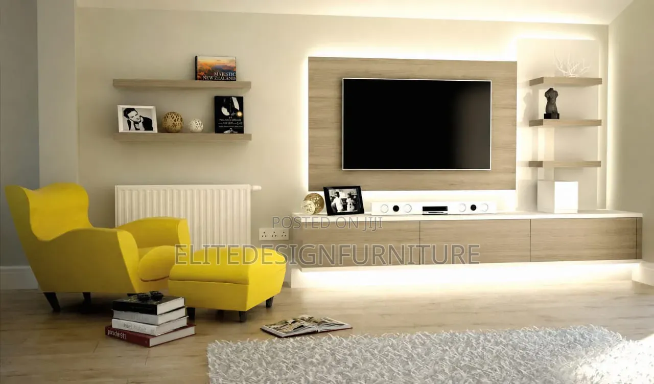 Modern Floating TV Unit With Storage - Custom Made in Accra