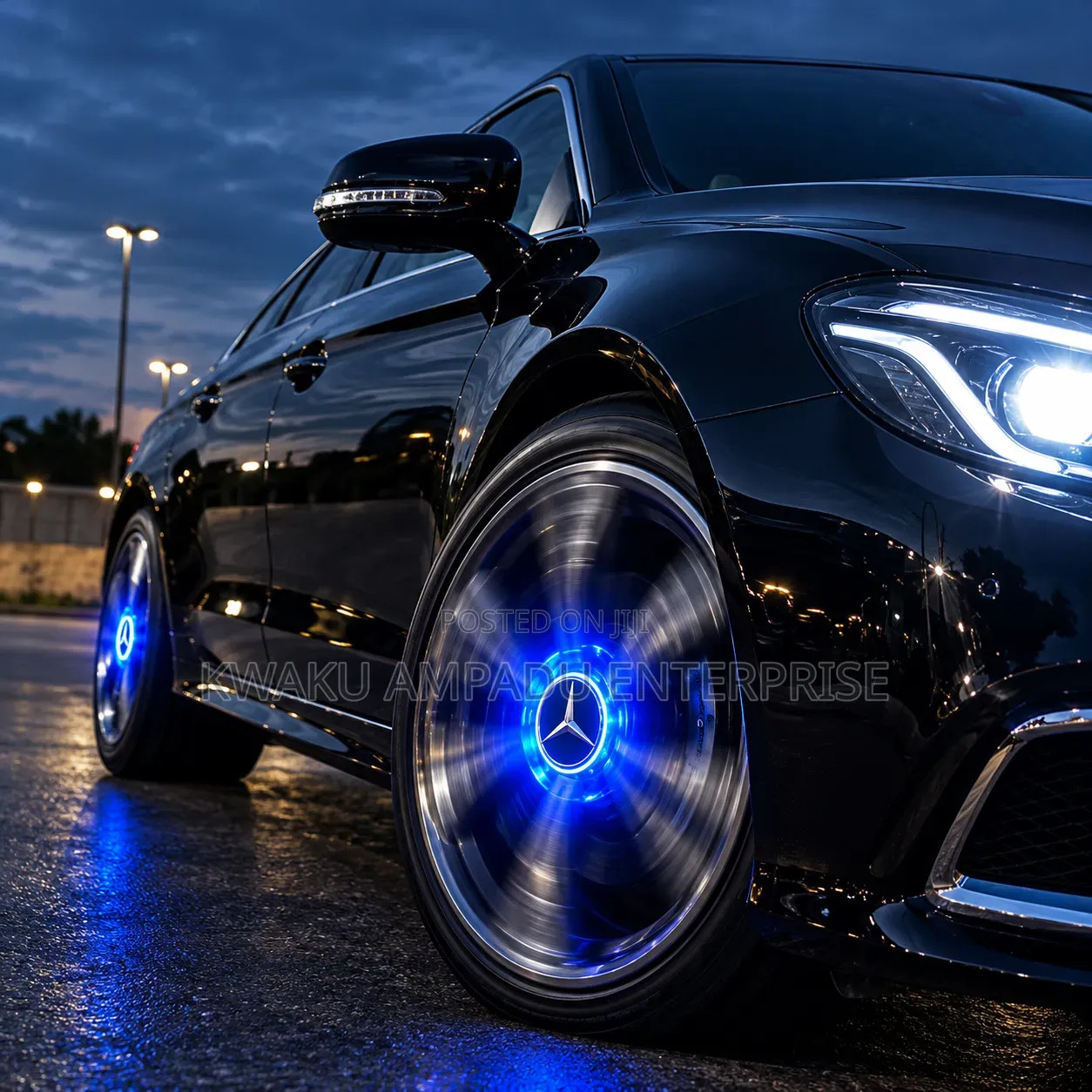 Mercedes Benz Premium LED Spinning Wheel Centre Cap