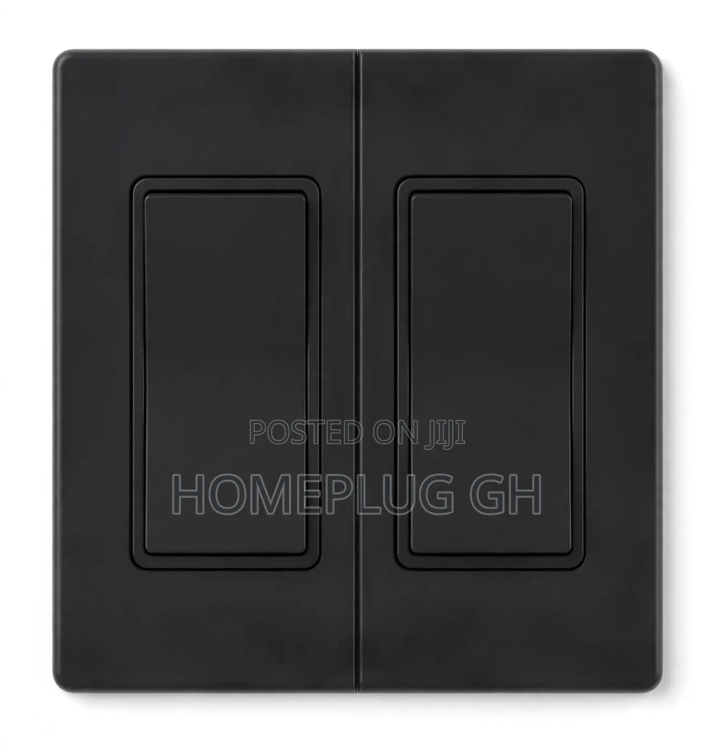 Light Switch 2 Gang – Black (F1-B-02)