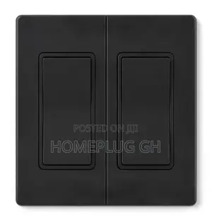 Light Switch 2 Gang – Black (F1-B-02)