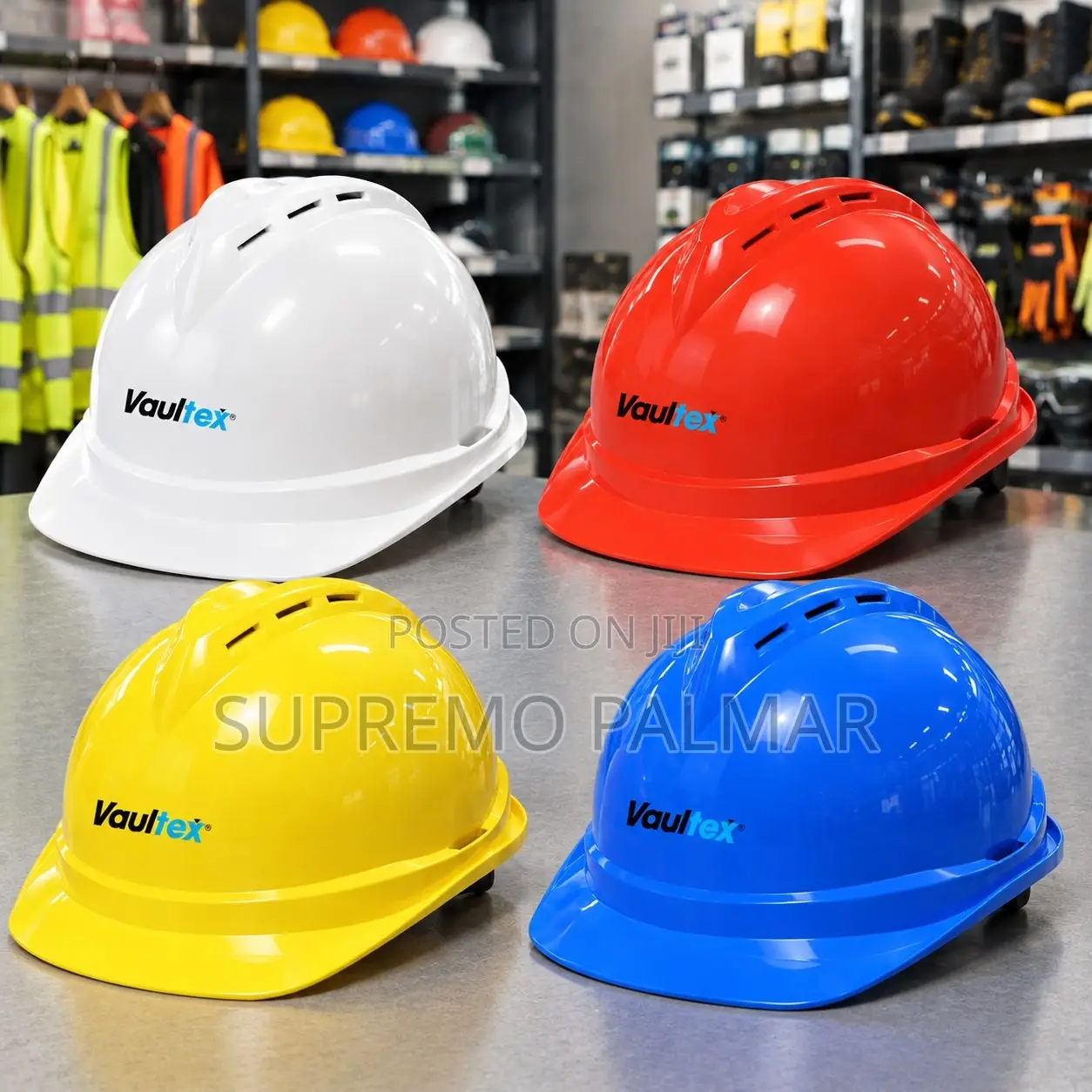 Vaultex Construction Safety Helmet With Adjustable Ratchet Headband