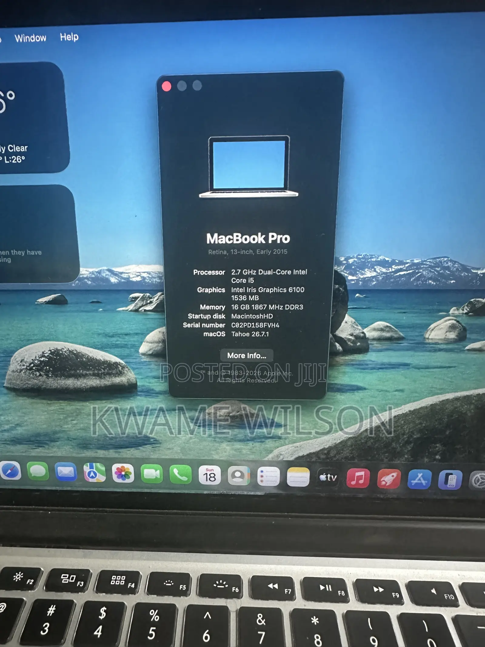 Laptop Apple MacBook Pro 2015 16GB Intel Core i5 SSD 128GB