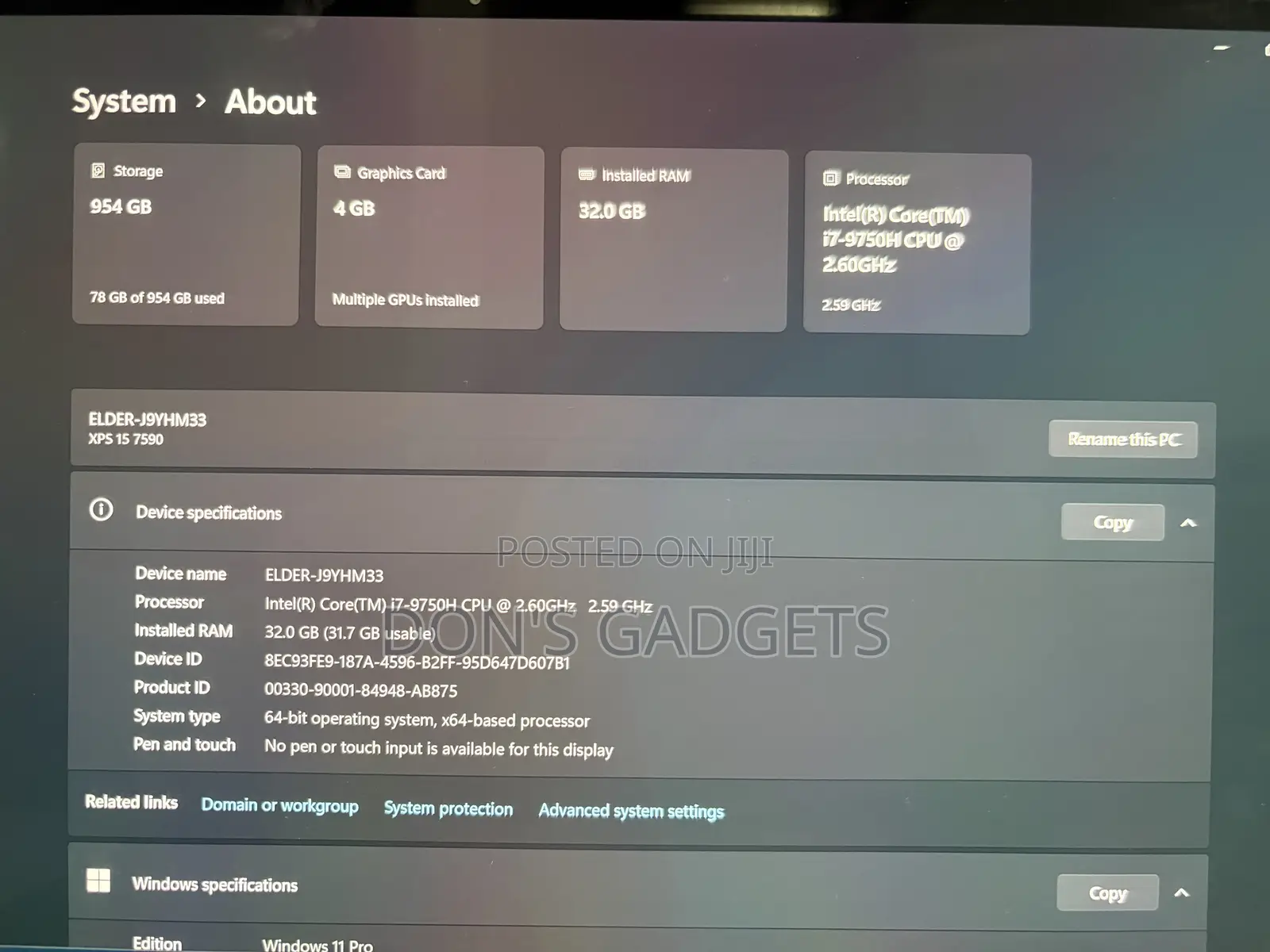 Laptop Dell XPS 15 7590 32GB Intel Core i7 SSD 1T