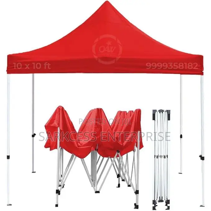Travelling Tent/Canopy With Sand Bag and Windproof Wire - Red