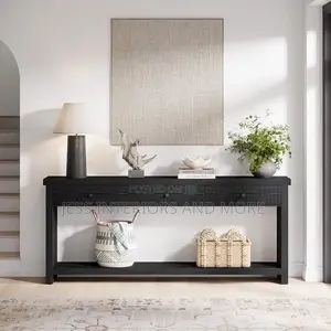 Console Table, With 3 Drawers (180cm) Black