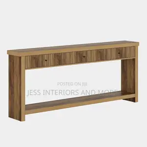 Console Table (Industrial Wood Entryway Table With Drawers)