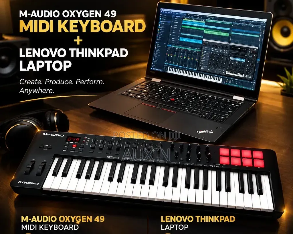 Midi Keyboard With Laptop and Tones