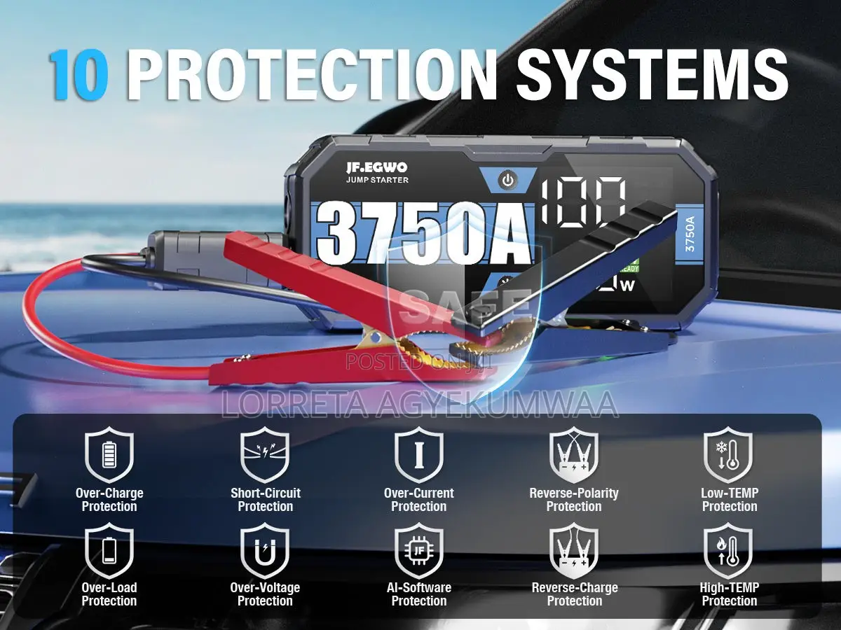 Jump Starter With Charging Protection,supports Extreme Conditions