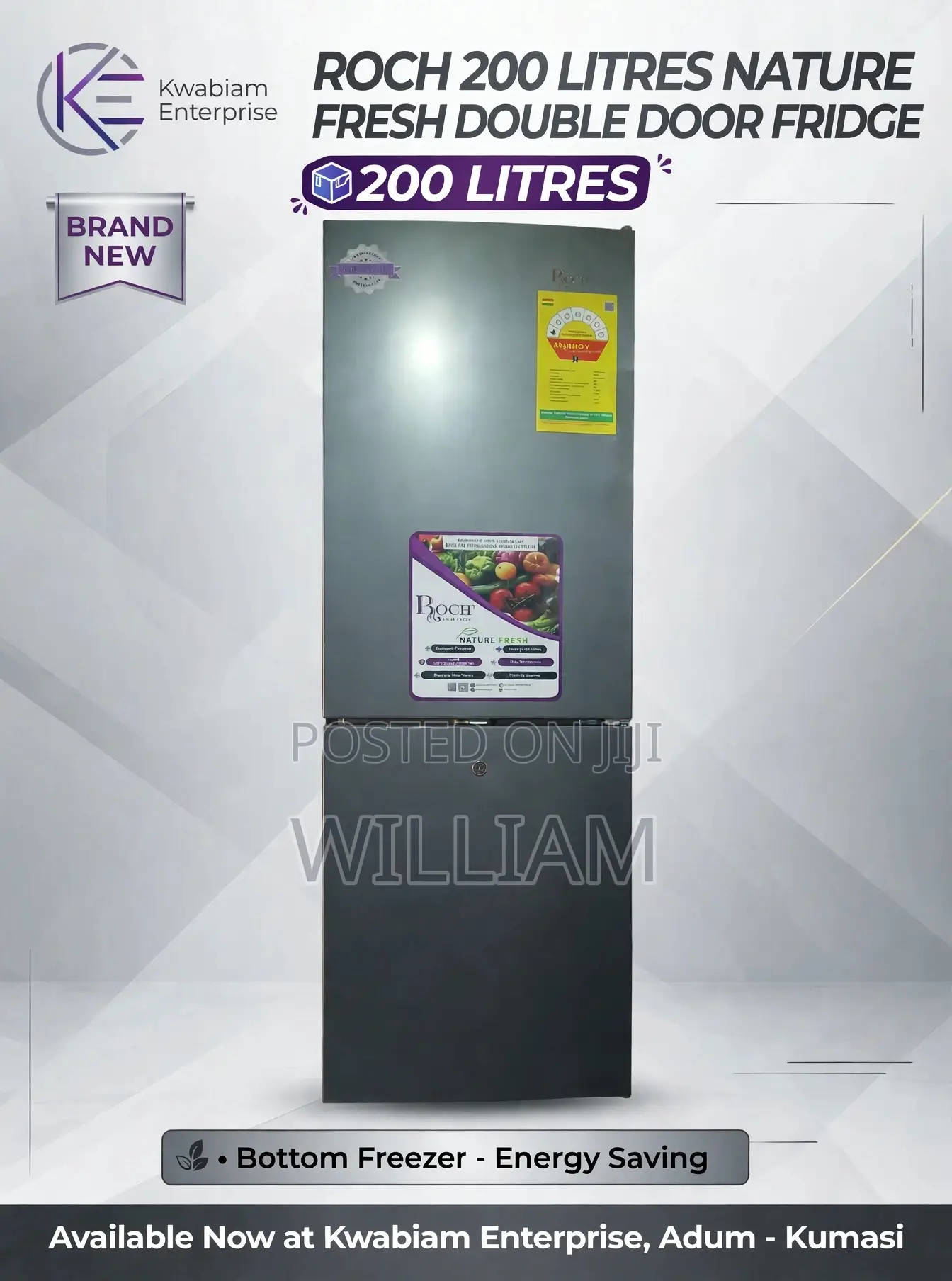 Roch Refrigerator With a Capacity of 200 Litres
