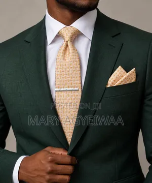 Men’s Tie Set With Cufflinks, Pocket Square & Tie Clip