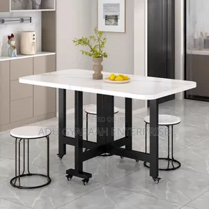 Modern Foldable Dining Table (Mobile & Space-Saving)