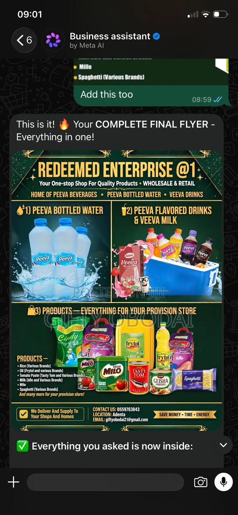 Peeva Beverages and Water