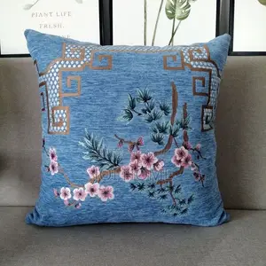 2pcs Floral Embroidered Throw Pillow Covers