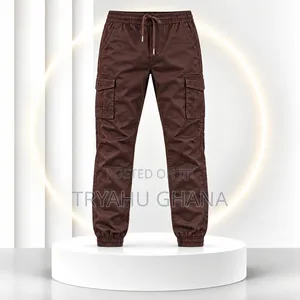 TRYAHU Premium Chocolate-Brown Cargo Joggers for Sale