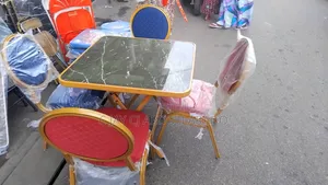 Chairs With Table Set Golden Legs Quality Metal Glasstable and Chairs